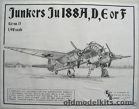 Koster 1/48 Junkers Ju-188 A / D / E /F, 13 plastic model kit